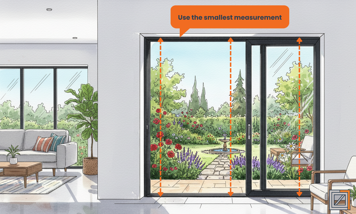 Image showing the height of a sliding door.